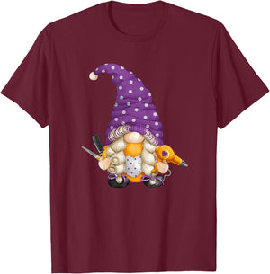 Cute Hairdresser Gnome Who Loves Styling & Gnomies T-Shirt - T-Shirt | Maroon