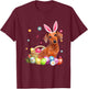 Happy Easter Cute Bunny Dachshund Wearing Bunny Ears Gift T-Shirt - T-Shirt | Maroon