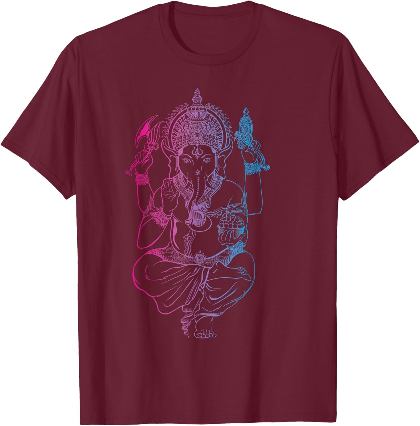 Ganesh Symbol Yoga Hindu Men Women Meditation T-Shirt - T-Shirt | Maroon