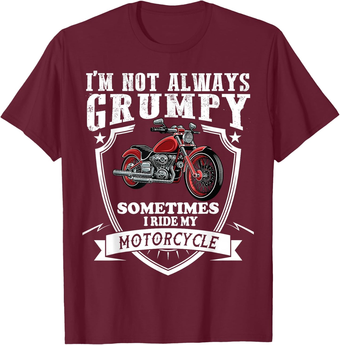 Funny Motorcycle Lover Quote Cool For Grandpa Biker T-Shirt - T-Shirt | Maroon
