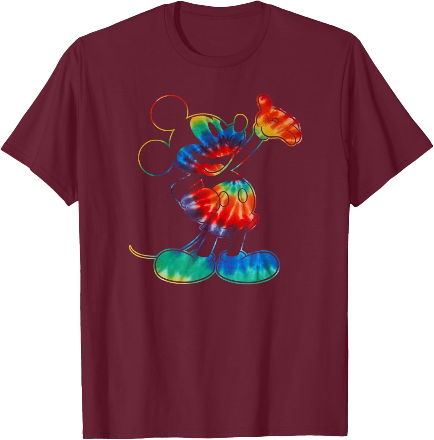 Disney - Tie Dye Mickey Mouse T-Shirt - T-Shirt | Maroon