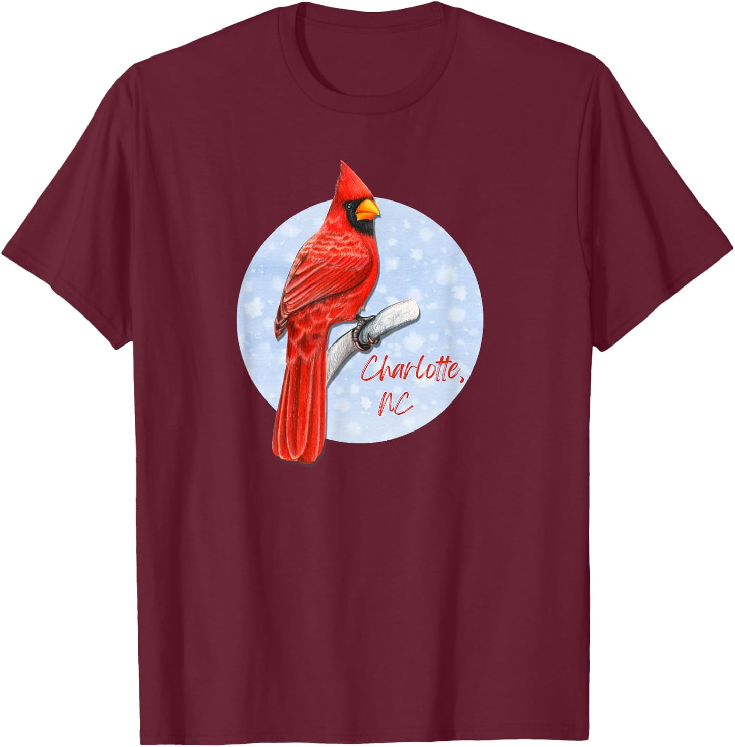 Charlotte Pride Red Cardinal Birder, Birdwatching T-Shirt - T-Shirt | Maroon