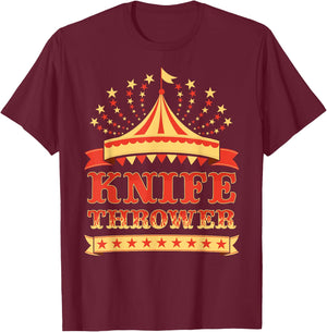 Circus Knife Thrower I Circus Themed Birthday Party T-Shirt - T-Shirt | Maroon