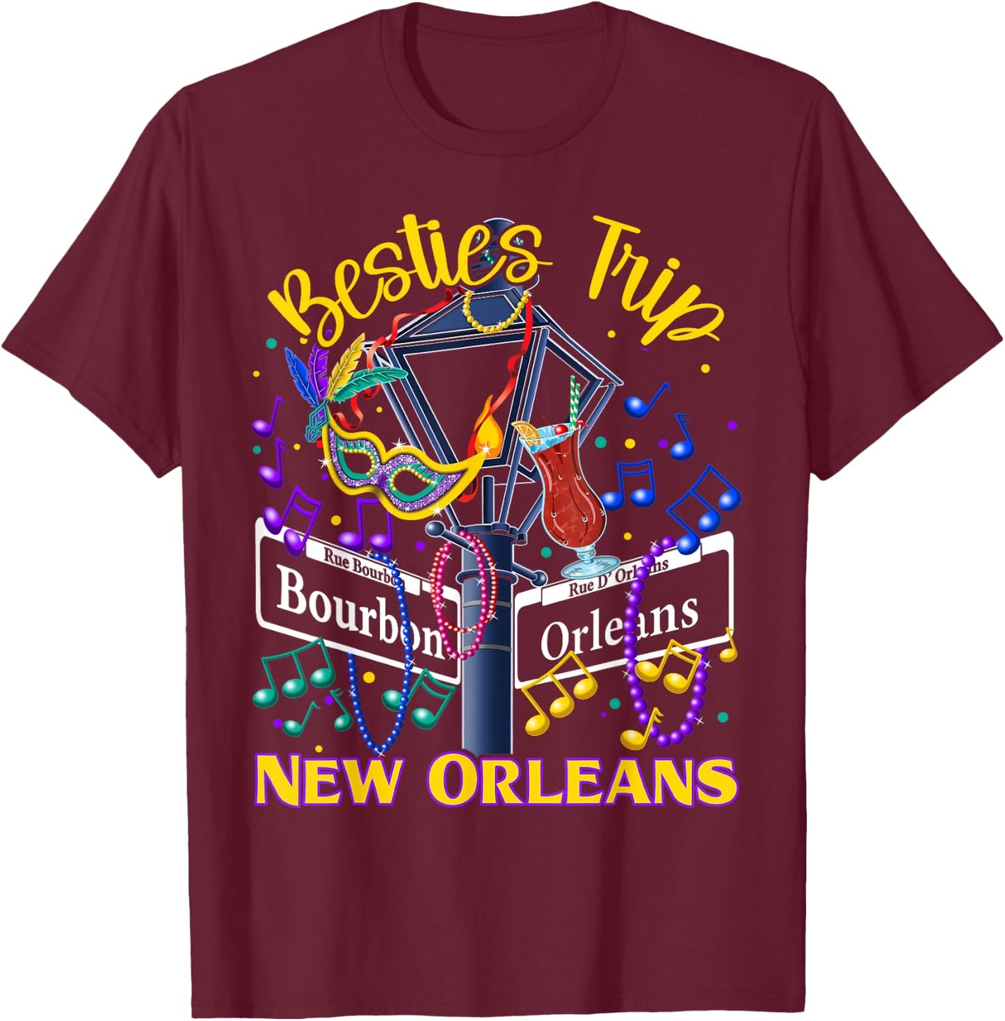 New Orleans Besties Trip Girlfriends Vacation T-Shirt - T-Shirt | Maroon