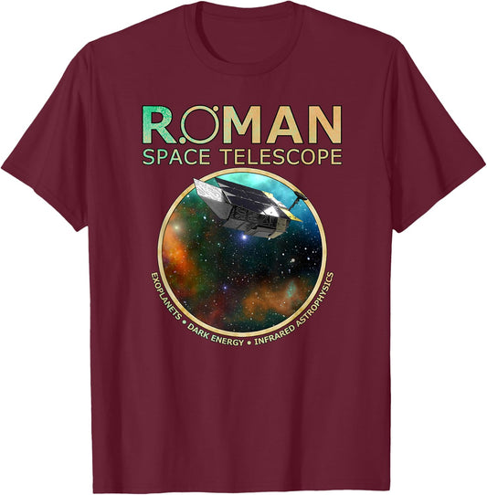NGRST Nancy Grace Roman Space Telescope mission goals T-Shirt - T-Shirt | Maroon