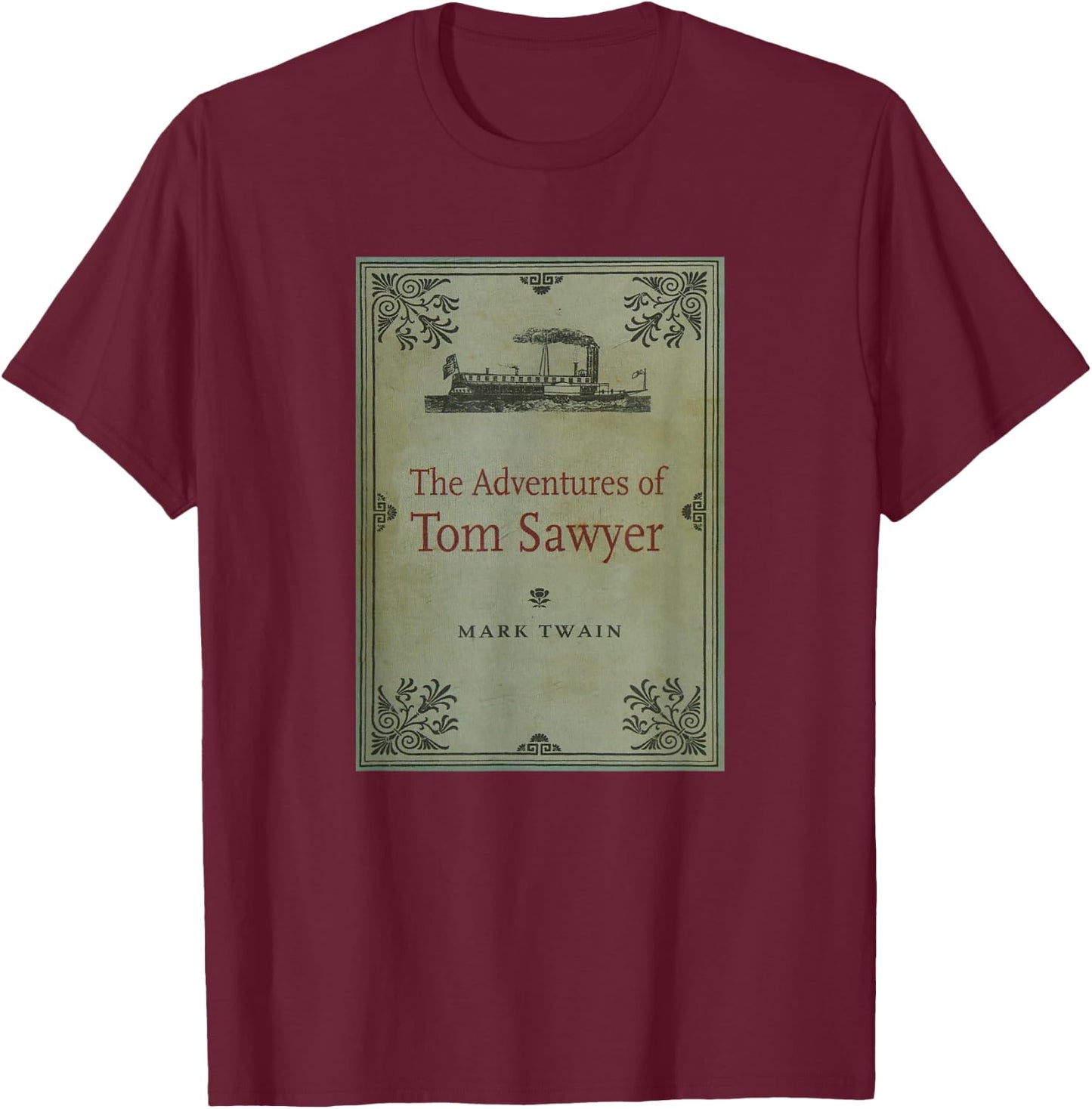 The Adventures of Tom Sawyer (1885) Book Cover T-Shirt - T-Shirt | Maroon