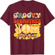 Groovy Godmother Retro Matching Family Baby Shower Mother's T-Shirt - T-Shirt | Maroon
