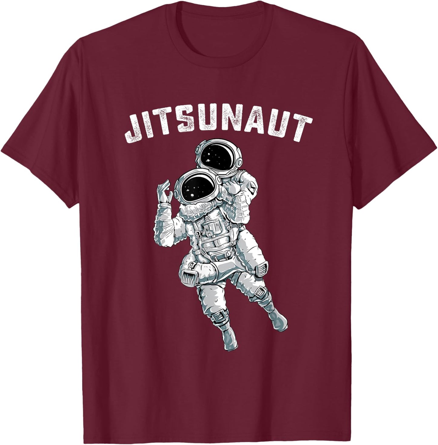 JIU JITSU grappling astronaut in space- BJJ choking gifts T-Shirt - T-Shirt | Maroon