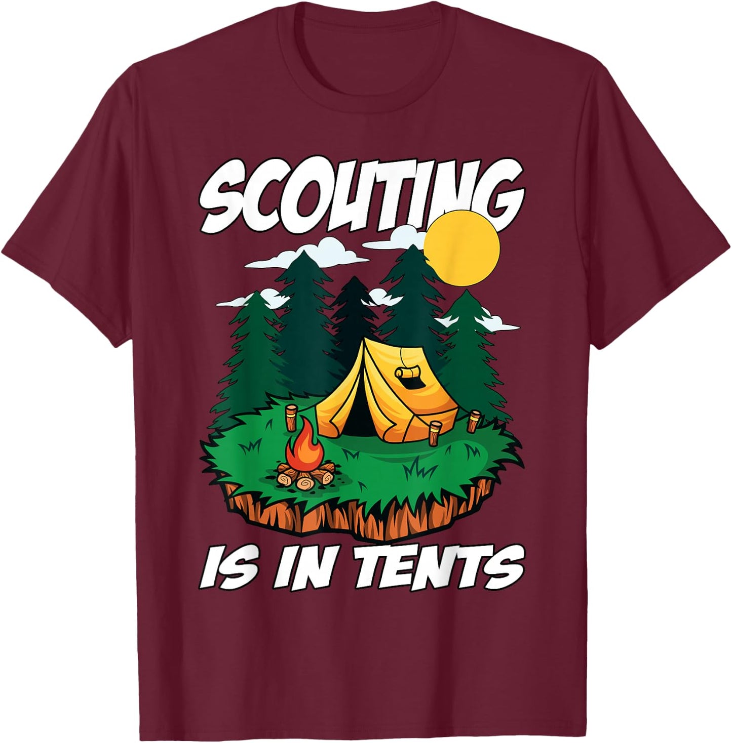 Scouting is in Tents T-Shirt - T-Shirt | Maroon