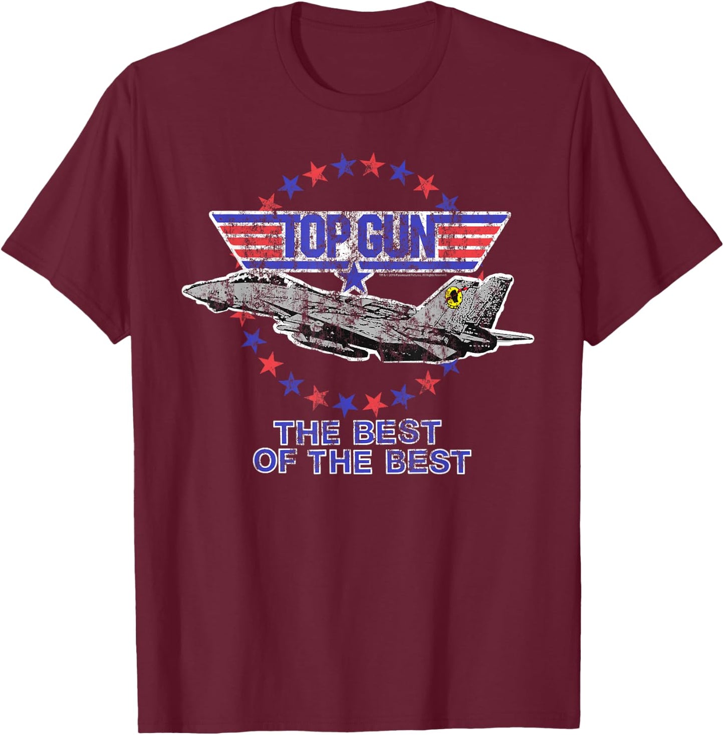 Top Gun The Best of The Best Jet with Logo Action Movie T-Shirt - T-Shirt | Maroon