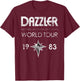 Dazzler Sounds of Light & Fury World Tour 1983 T-Shirt - T-Shirt | Maroon