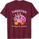 Cute Unicorn Turkey Sparkles Funny Thanksgiving Women Girl T-Shirt - T-Shirt | Maroon