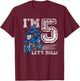 I'm 5 Let's Roll 5th Birthday Dirt Bike Motocross Kids T-Shirt - T-Shirt | Maroon
