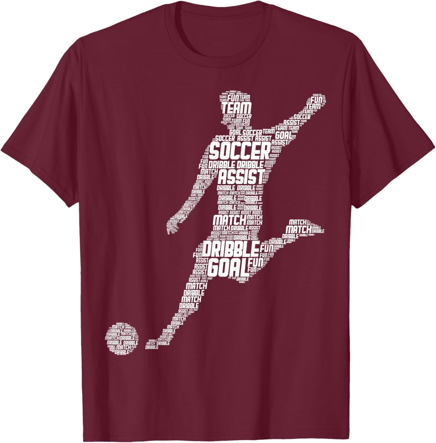 Soccer Player Men Kids Boys T-Shirt - T-Shirt | Maroon