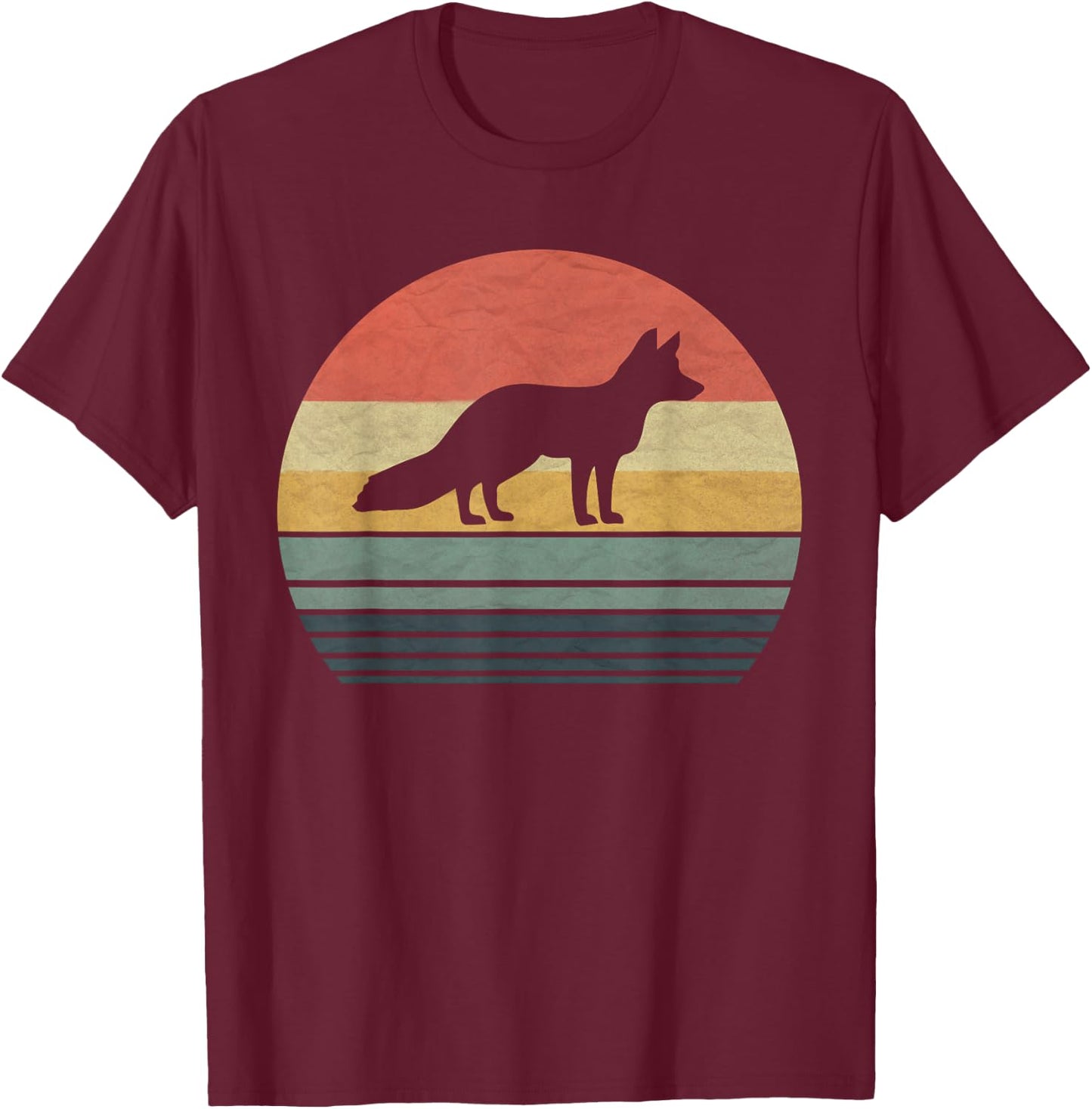 Retro Vintage Fox Gift Family Love Animals T-Shirt - T-Shirt | Maroon