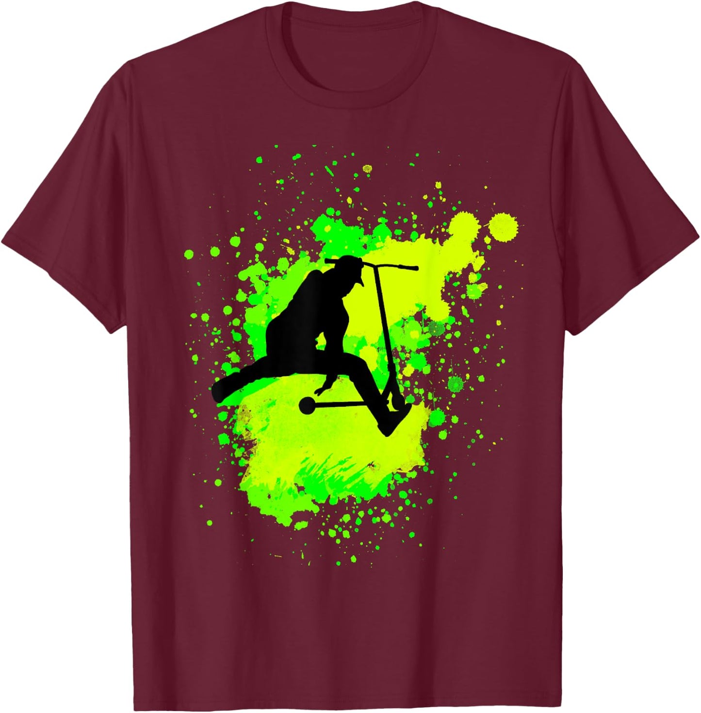 Crazy Scooter Stunt Tricks for Scooters Lovers T-Shirt - T-Shirt | Maroon
