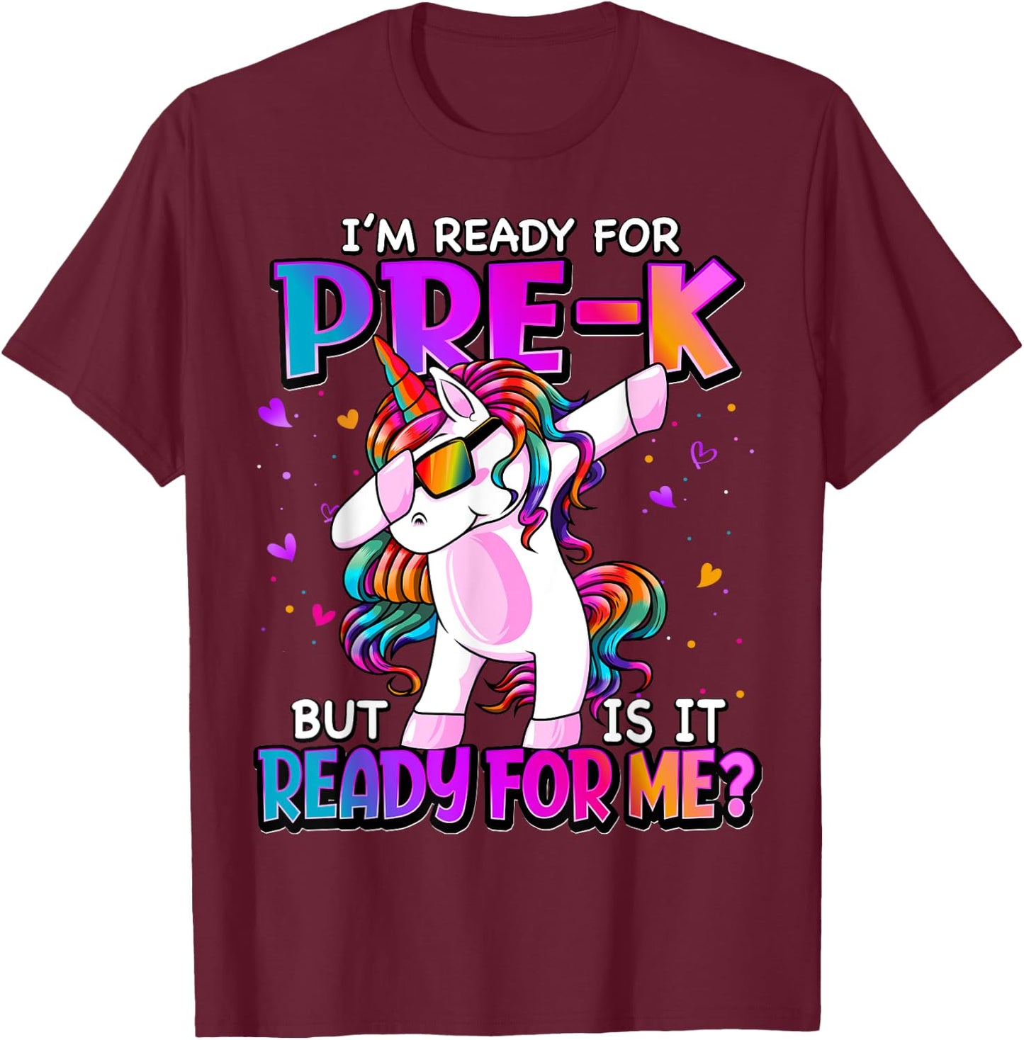 I'm Ready For Pre-K Shirt Back To School Pre-K Girls T-Shirt - T-Shirt | Maroon
