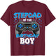 Stepdad of the Birthday Boy Matching Family Video Game Party T-Shirt - T-Shirt | Maroon
