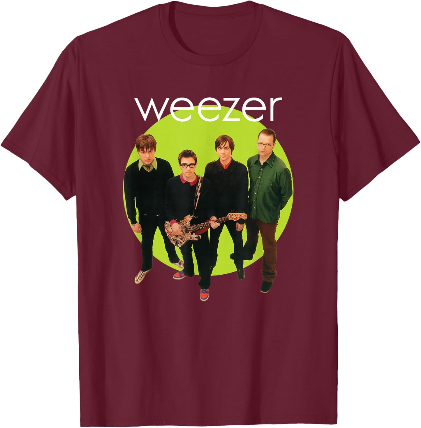 Weezer - Green Album Circle Small T-Shirt - T-Shirt | Maroon