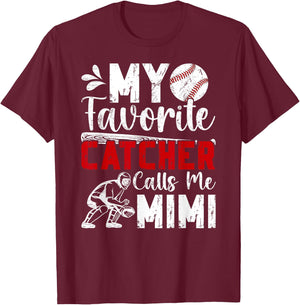 My Favorite Baseball Catcher Mimi Of A Baseball Catcher T-Shirt - T-Shirt | Maroon