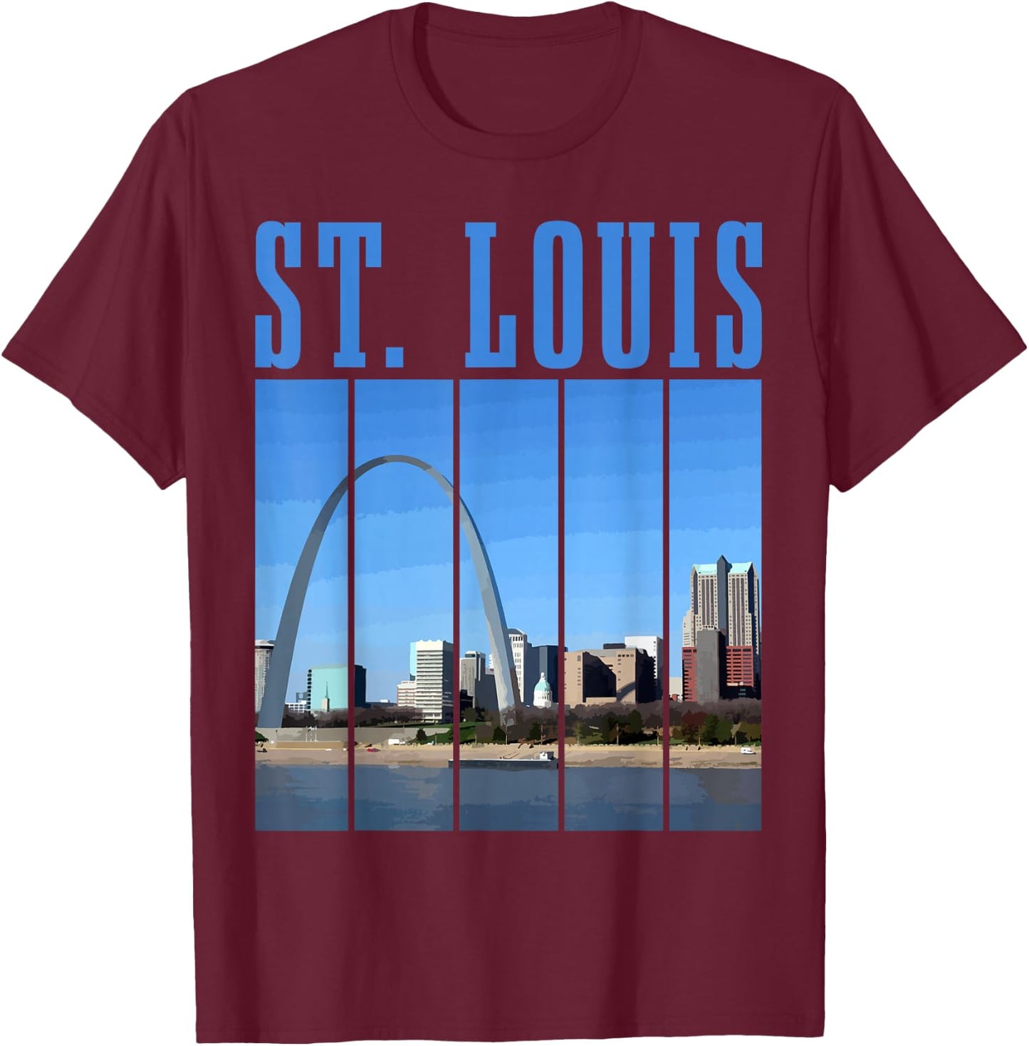St. Louis Skyline 314 Missouri Vintage Pride T-Shirt - T-Shirt | Maroon