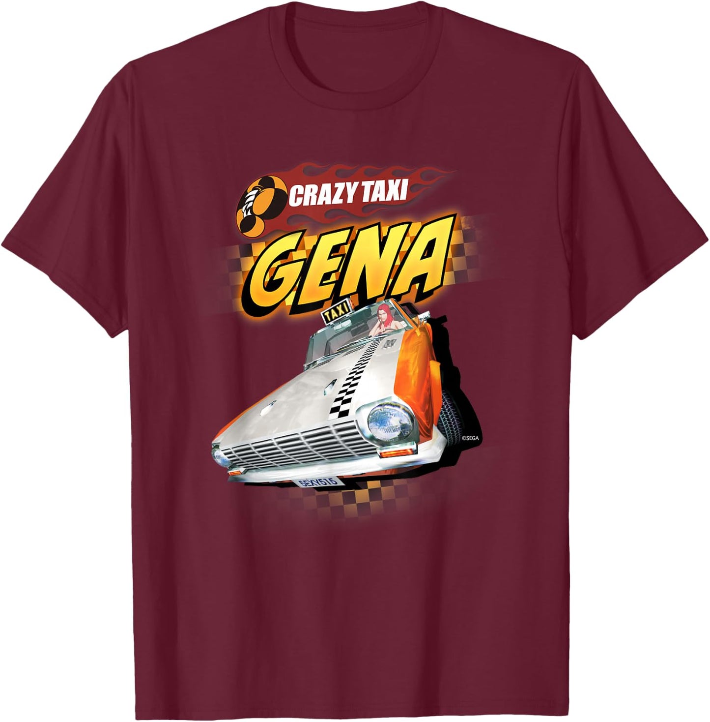 Crazy Taxi Gena Driver T-Shirt - T-Shirt | Maroon