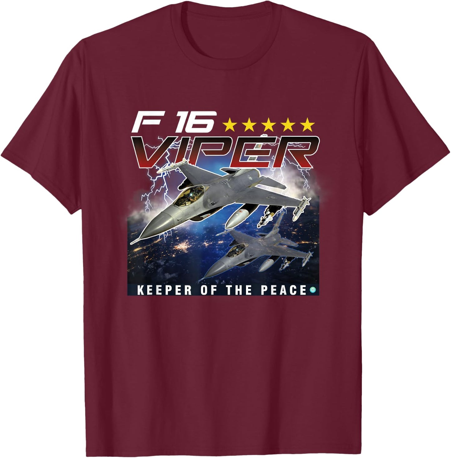 F-16 Airforce Jet Pilot Gift T-Shirt - T-Shirt | Maroon