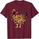 Christmas Santa Chicken Lights Funny Xmas Tree Chicken T-Shirt - T-Shirt | Maroon
