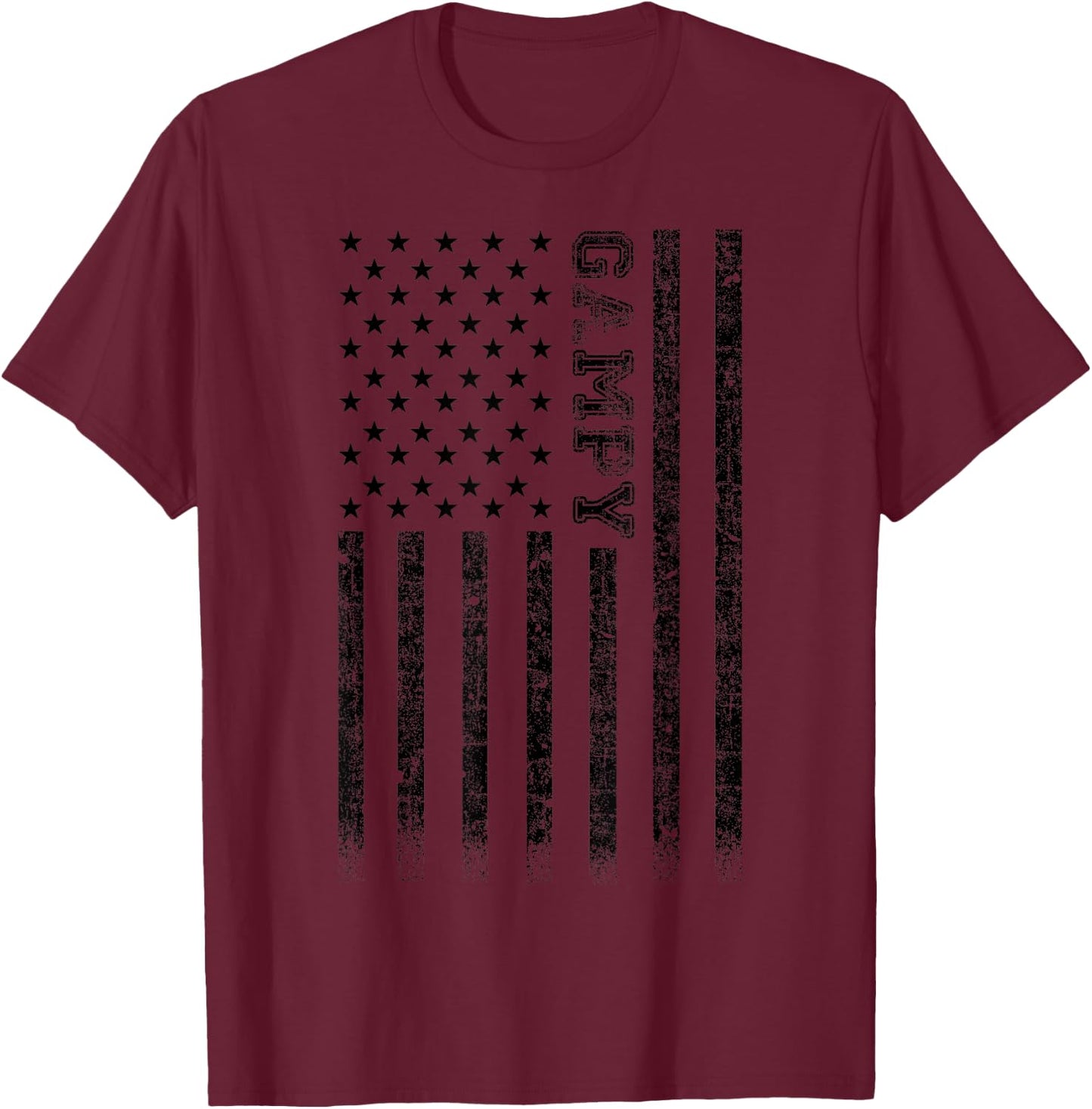 Gampy American Flag T-Shirt - T-Shirt | Maroon