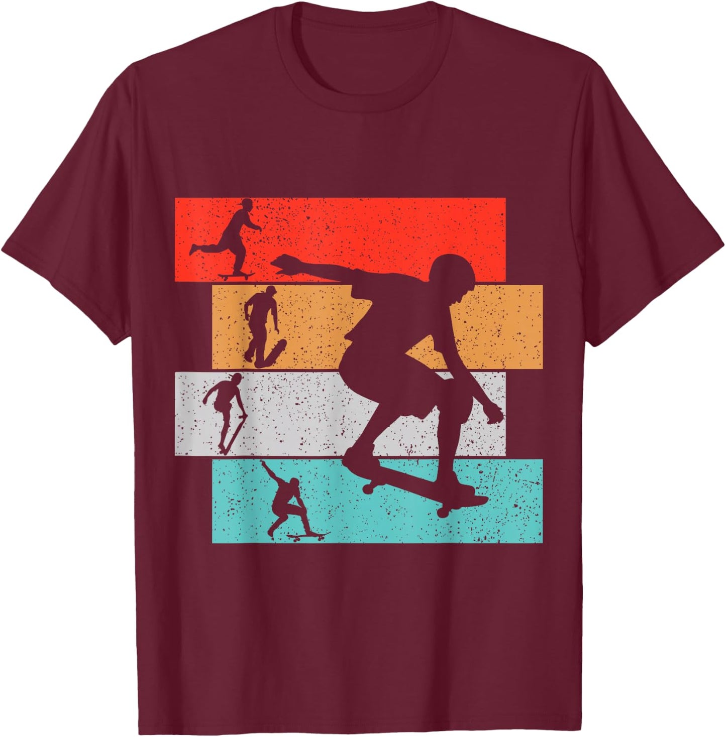 Skater Skateboarder Retro Skateboard Boys Youth T-Shirt - T-Shirt | Maroon