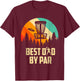 Men Vintage Best Dad By Par Disc Golf Dad Fathers Day T-Shirt - T-Shirt | Maroon