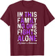 In This Family No One Fight Alone Alzheimer’s Awareness T-Shirt - T-Shirt | Maroon