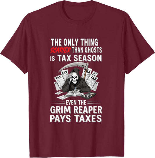 Tax Accountant Halloween Scarier Than Ghosts Tax Season T-Shirt - T-Shirt | Maroon