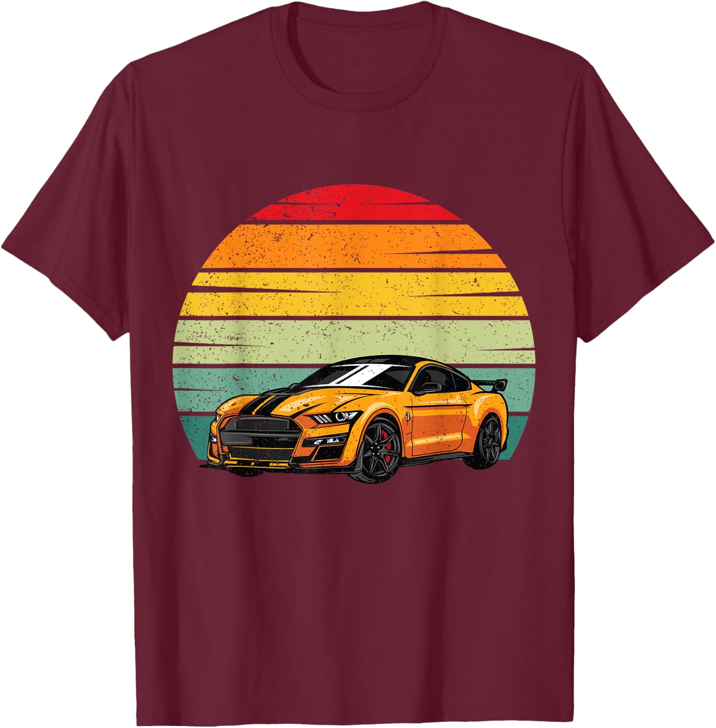 Classic Sport Car Golden Car Lover Gift Mechanic Driver Race T-Shirt - T-Shirt | Maroon
