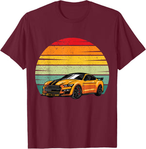 Classic Sport Car Golden Car Lover Gift Mechanic Driver Race T-Shirt - T-Shirt | Maroon