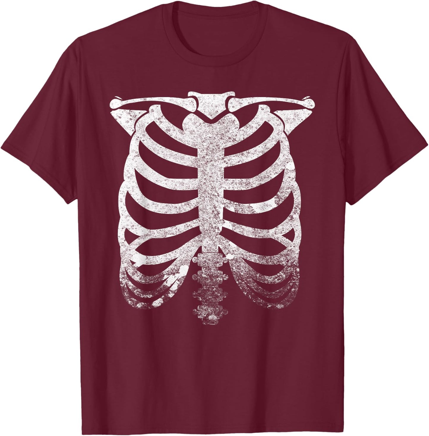 Vintage Ribcage Halloween Skeleton Rib Cage Retro Graphic T-Shirt - T-Shirt | Maroon