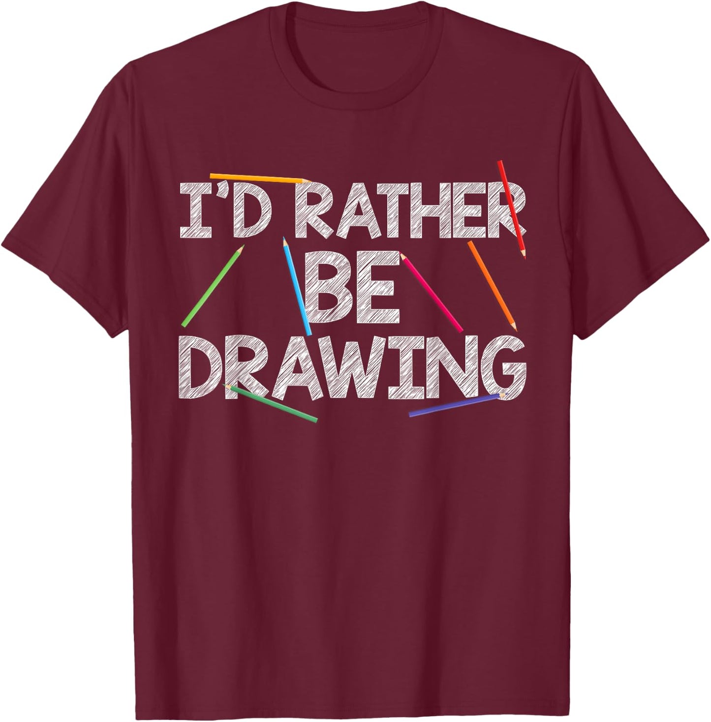 Cool Drawing Art Women Sketch Pencil Artist Lovers T-Shirt - T-Shirt | Maroon