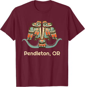 Pendleton Oregon Thunderbird NW Native American T-Shirt - T-Shirt | Maroon