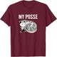 My Posse Funny Mom Opossum with Baby Possums T-Shirt - T-Shirt | Maroon