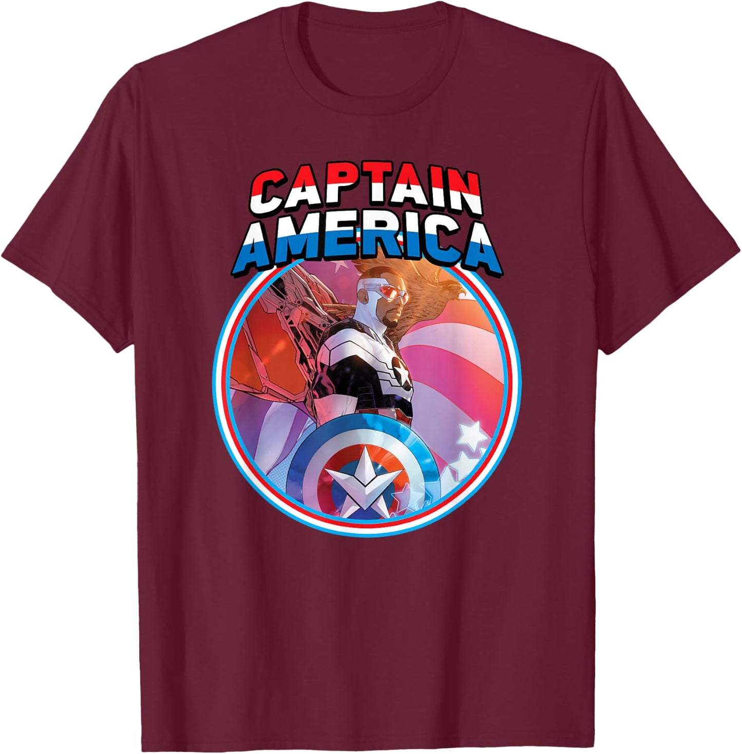 Marvel Captain America Symbol of Truth Sam Wilson T-Shirt - T-Shirt | Maroon