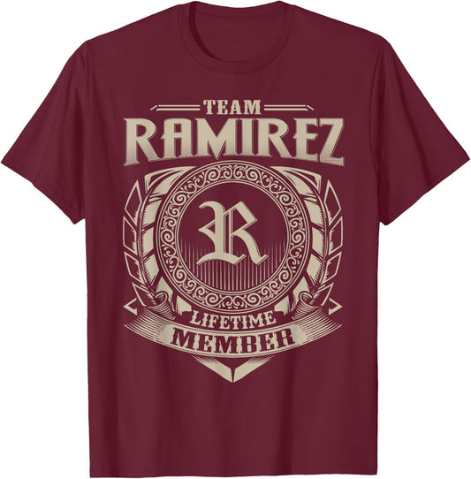Team RAMIREZ Lifetime Member Vintage RAMIREZ Family T-Shirt - T-Shirt | Maroon