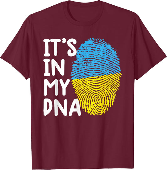 It's In My DNA Ukraine Ukrainian Ukraine Flag Ukraine T-Shirt - T-Shirt | Maroon