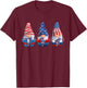 Gnomes 4th Of July Patriotic Gnome USA Flag Independence Day T-Shirt - T-Shirt | Maroon