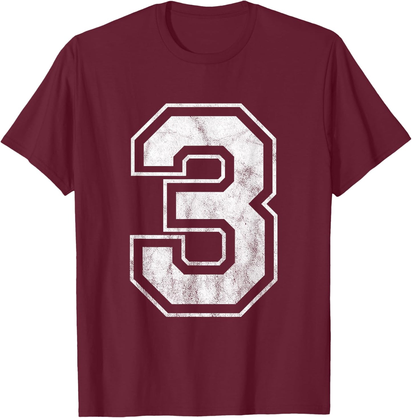 Number 3 T-Shirt - T-Shirt | Maroon