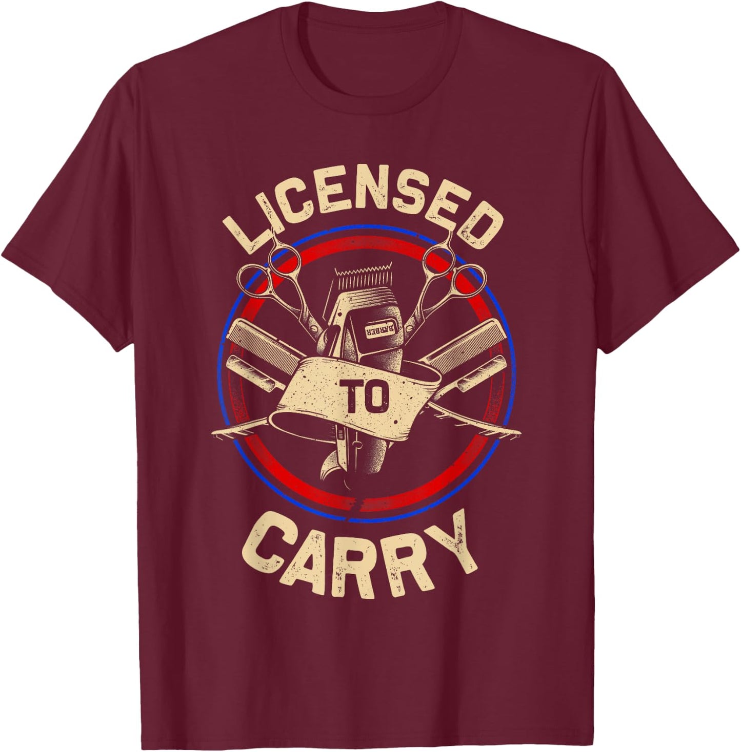 Funny Barber Designs Dad Hairstyling Stylist Tools T-Shirt - T-Shirt | Maroon