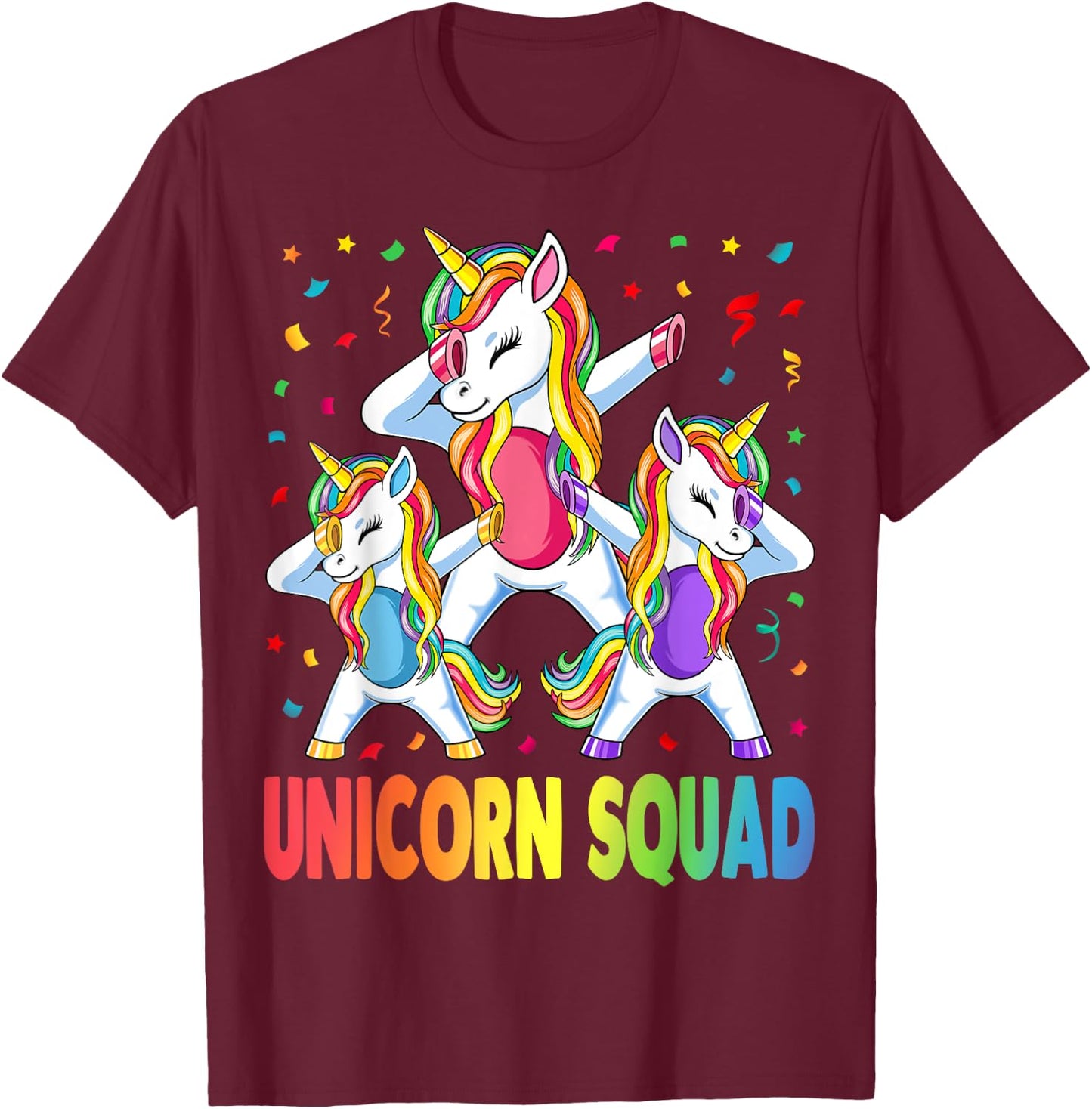 Unicorn Squad Shirt, Unicorn Gifts , Black T-Shirt - T-Shirt | Maroon
