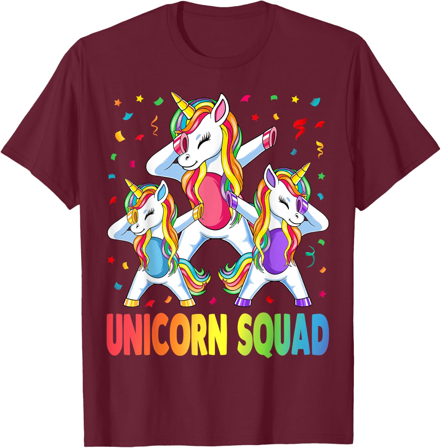 Unicorn Squad Shirt, Unicorn Gifts , Black T-Shirt - T-Shirt | Maroon