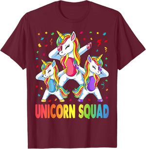 Unicorn Squad Shirt, Unicorn Gifts , Black T-Shirt - T-Shirt | Maroon