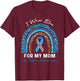 Leopard Rainbow I Wear Blue For My Mom Diabetes Awareness T-Shirt - T-Shirt | Maroon