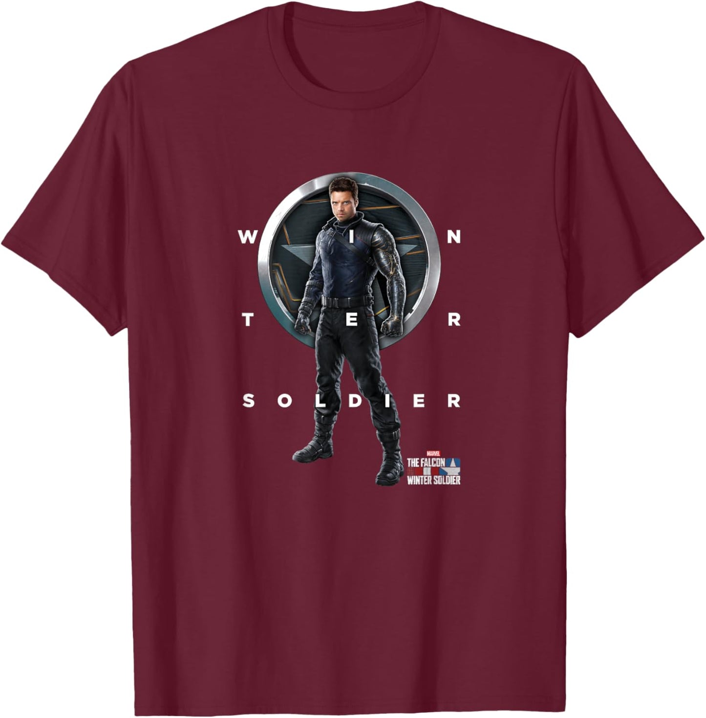 Marvel The Falcon and The Winter Soldier Bucky Shield T-Shirt - T-Shirt | Maroon
